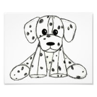 Dessin simple de contour de chien en peluche dalma