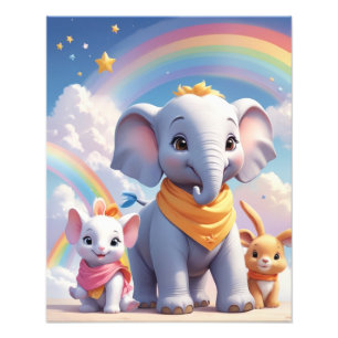 Impression Photo Dessins Animaux Bébés Ludiques sur Toile