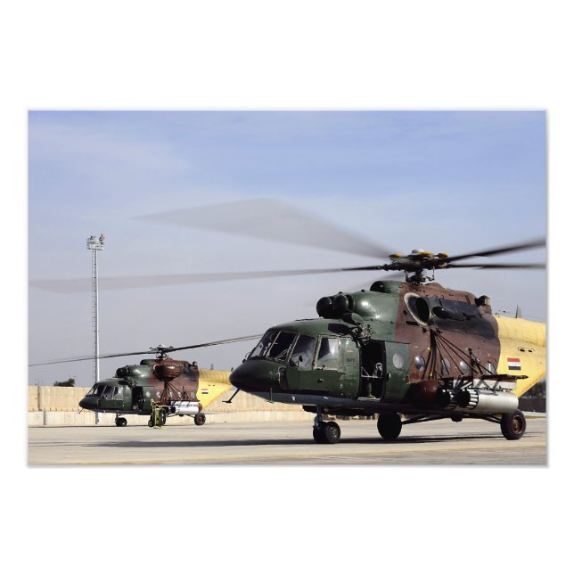 Impression Photo Deux Hélicoptères Irakiens Mi-17 Hip (Devant)