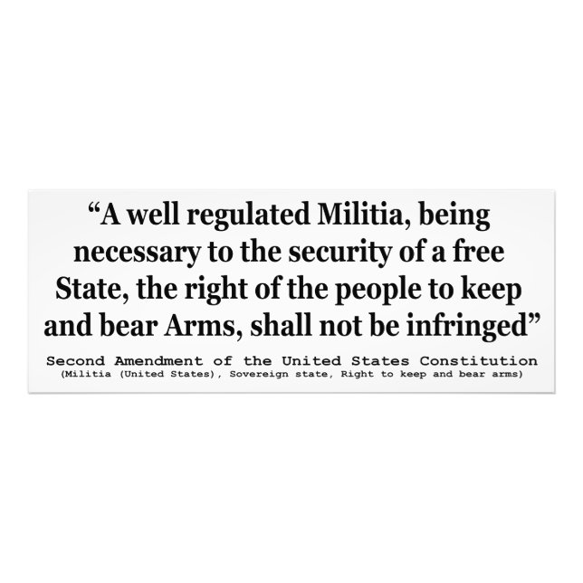 Impression Photo Deuxième amendement à la Constitution des États-Un (Devant)