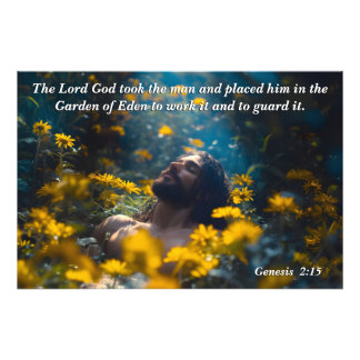 Impression Photo Dieu a placé l'homme dans le jardin, Dieu et Verse