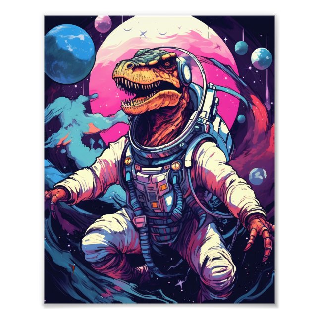 Impression Photo Dino Dans L'Espace (Devant)