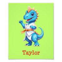 Dinosaure karaté bleu