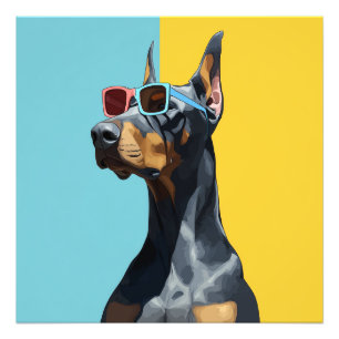 Impression Photo Doberman cool avec des lunettes de soleil