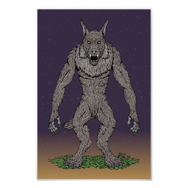 Impression Photo Dogman Cryptid ou Werewolf (Devant)