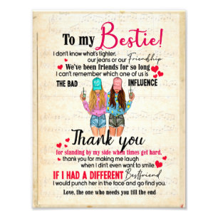 Impression Photo Dons de Bestie  Lettre à mon Merci de bestin