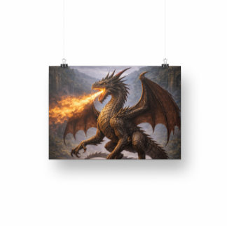 Impression Photo Dragon Battle Home & Gaming Room Decor