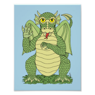 Impression Photo Dragon vert mignon