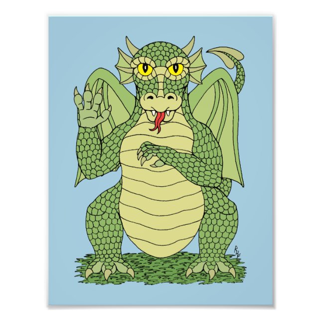Impression Photo Dragon vert mignon (Devant)