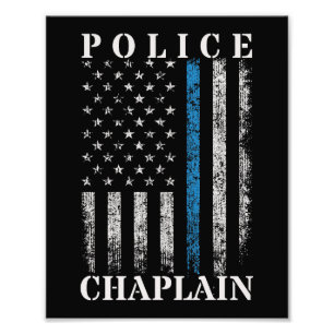 Impression Photo Drapeau américain de l'aumônier de police