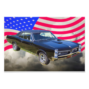 Impression Photo Drapeau américain Pontiac GTO 1967