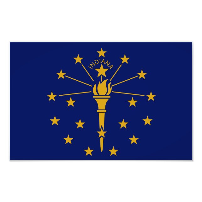 Impression Photo Drapeau de l'état de l'Indiana USA (Devant)