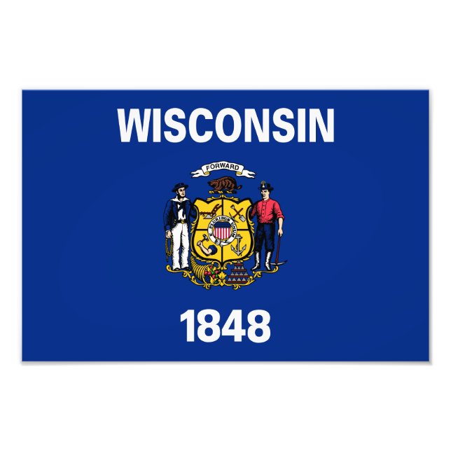 Impression Photo Drapeau de l'État du Wisconsin (Devant)