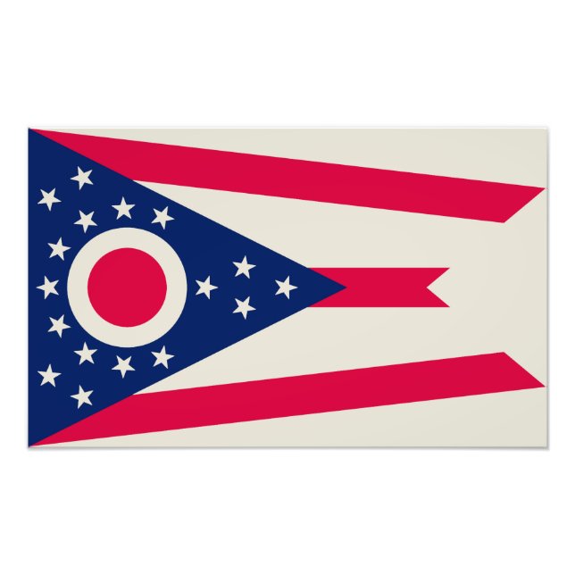 Impression Photo Drapeau de l'Ohio : la bannière Buckeye State (Devant)