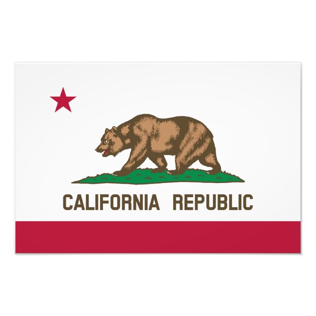Impression Photo Drapeau d'État de la République de Californie (Devant)