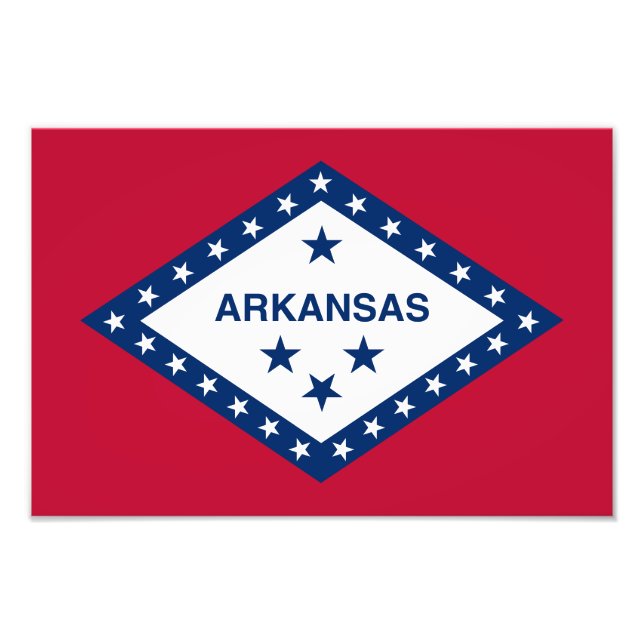 Impression Photo Drapeau d'État de l'Arkansas (Devant)