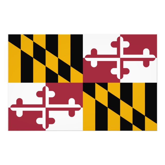 Impression Photo Drapeau d'état du Maryland USA (Devant)