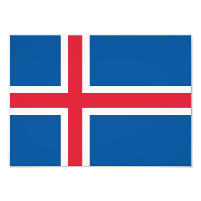 Impression Photo Drapeau d'Islande (Devant)