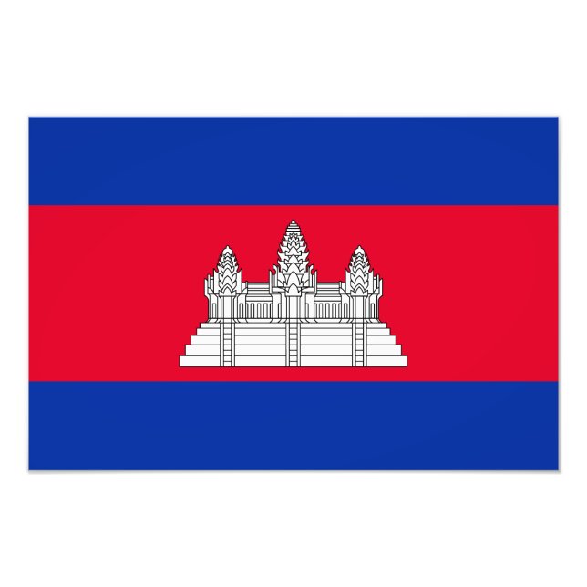 Impression Photo Drapeau du Cambodge patriotique (Devant)