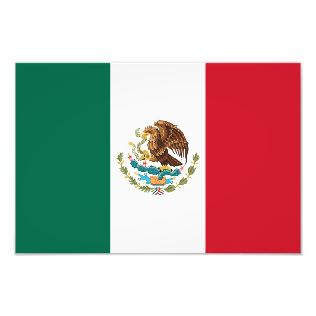 Impression Photo Drapeau du Mexique, Bandera de la République mexic (Devant)