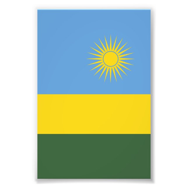 Impression Photo Drapeau du Rwanda (Devant)