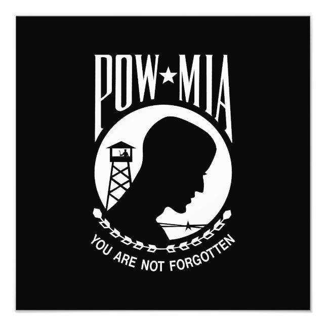 Impression Photo Drapeau POW MIA : Soldats disparus de la guerre du (Devant)