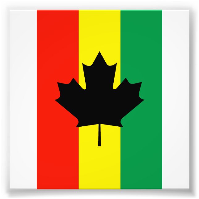 Impression Photo Drapeau Rasta Reggae feuille d'érable (Devant)