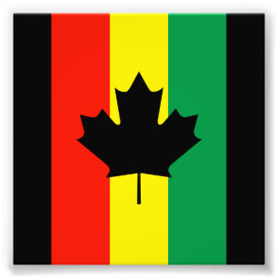 Impression Photo Drapeau Rasta Reggae feuille d'érable