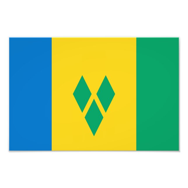 Impression Photo Drapeau Saint-Vincent-et-les Grenadines (Devant)