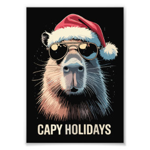 Impression Photo Drôle de Noël Capy Vacances Xmas Capybara