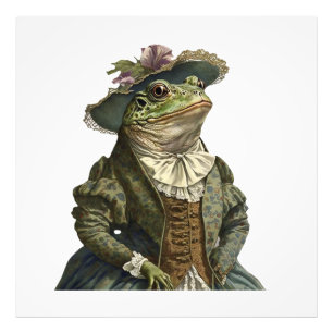 Impression Photo Drôle mignon Moderne Élégante Grenouille habillée 