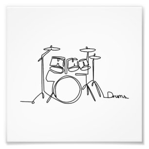 Impression Photo Drummer Music Design Drums One-Line