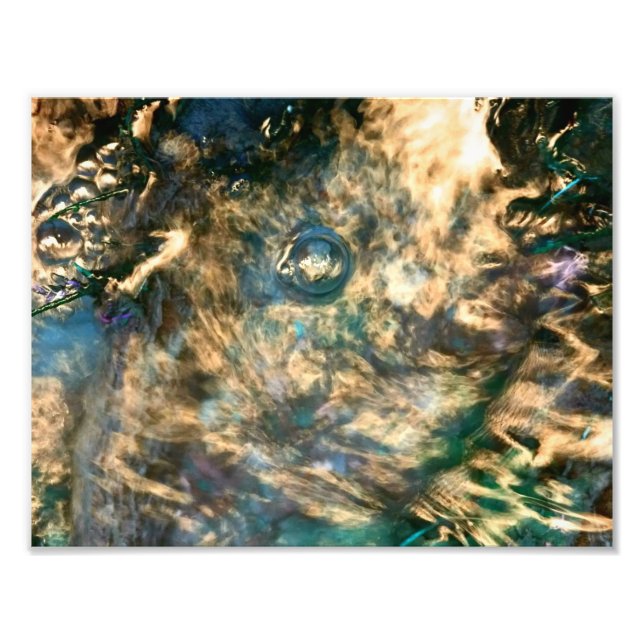 Impression Photo Eau Abstraite couleur or funky (Devant)