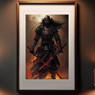 Impression Photo Eclipse de Samurai - Enigmatic Warrior Art Print