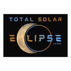 IMPRESSION PHOTO ÉCLIPSE SOLAIRE TOTALE 8 AVRIL 2024 SYSTÈME SOLAIR