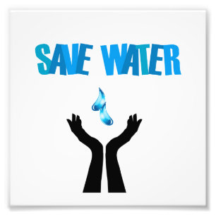 Impression Photo Économisez de l'eau avec les mains