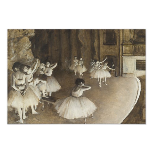 Impression Photo Edgar Degas - Répétition de ballet sur scène (Devant)