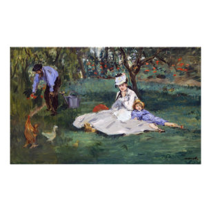 Impression Photo Edouard Manet - La famille Monet dans leur jardin