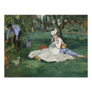 Impression Photo Edouard Manet - La Famille Monet dans son jardin