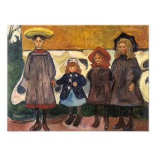 Impression Photo Edvard Munch - Quatre filles à Asgardstrand