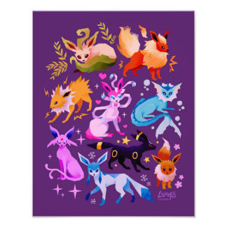 Impression Photo Eeveelutions dark purple print