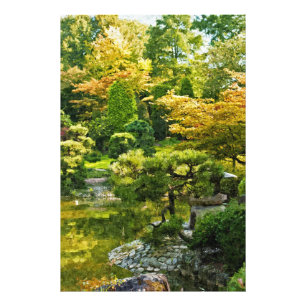 Impression Photo Effet de peinture de jardin japonais Paysage