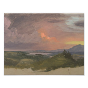 Impression Photo Église Frederic Edwin -Coucher de soleil dans la v