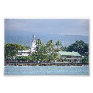 Impression Photo Église Mokuaikaua, Palais Hulihee, Kailua-Kona, HI