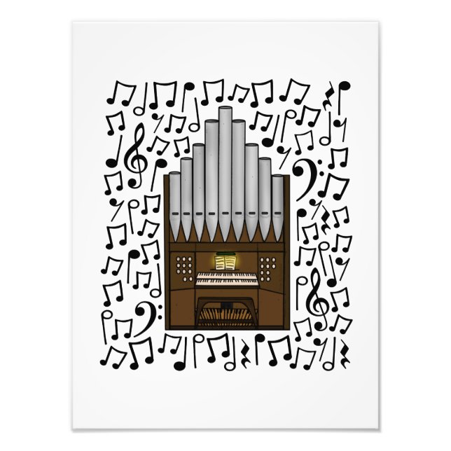 Impression Photo Eglise Orgue Notes musicales Organiste Musicien (Devant)