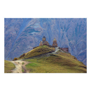 Impression Photo Église Sainte-Trinité Stepantsminda Kazbegi Géorgi