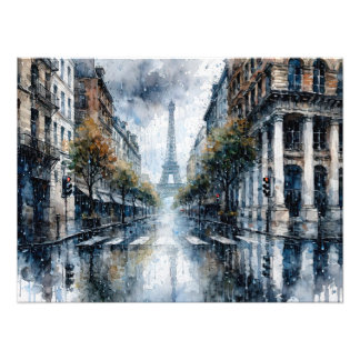 Impression Photo Eiffel Tower in Paris during rain
