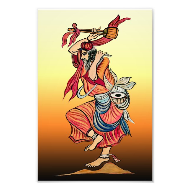 Impression Photo Ektara Baul Mur d'affiche Hanging Fine Art(8''x12' (Devant)