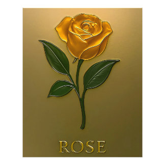 Impression Photo Élégance de roses en or