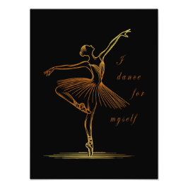 Impression Photo Elegant Line Art of Ballerina - Je danse pour moi